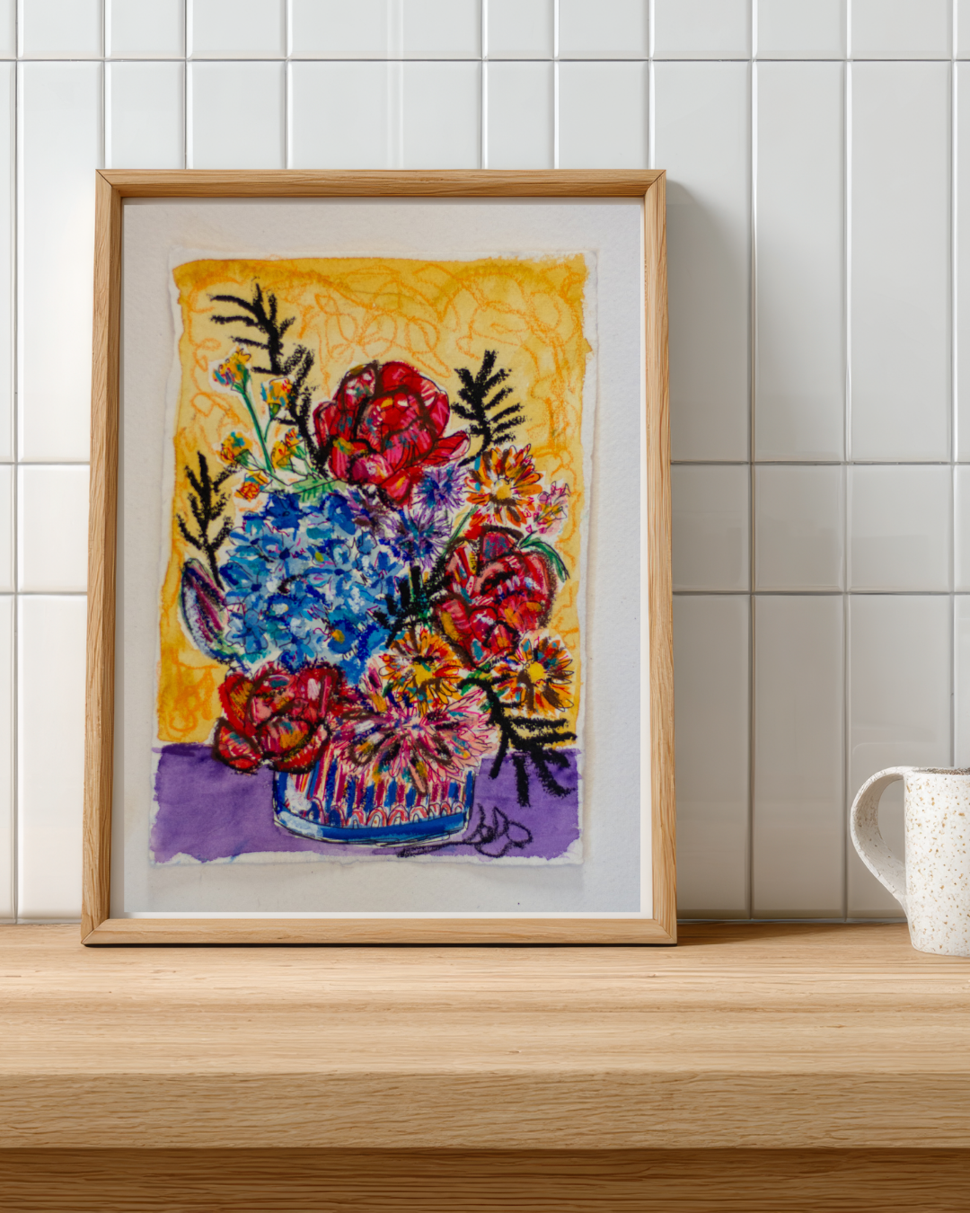 Flowers for Friends #38: Saved You a Seat (Ways to Say I Love You) | Original Mixed-Media Floral Painting