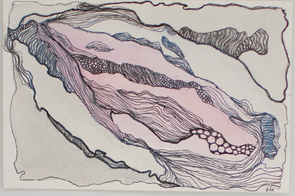 Ocean Wash & Lines: Ain't No Fluke | Original Watercolour & Ink Painting