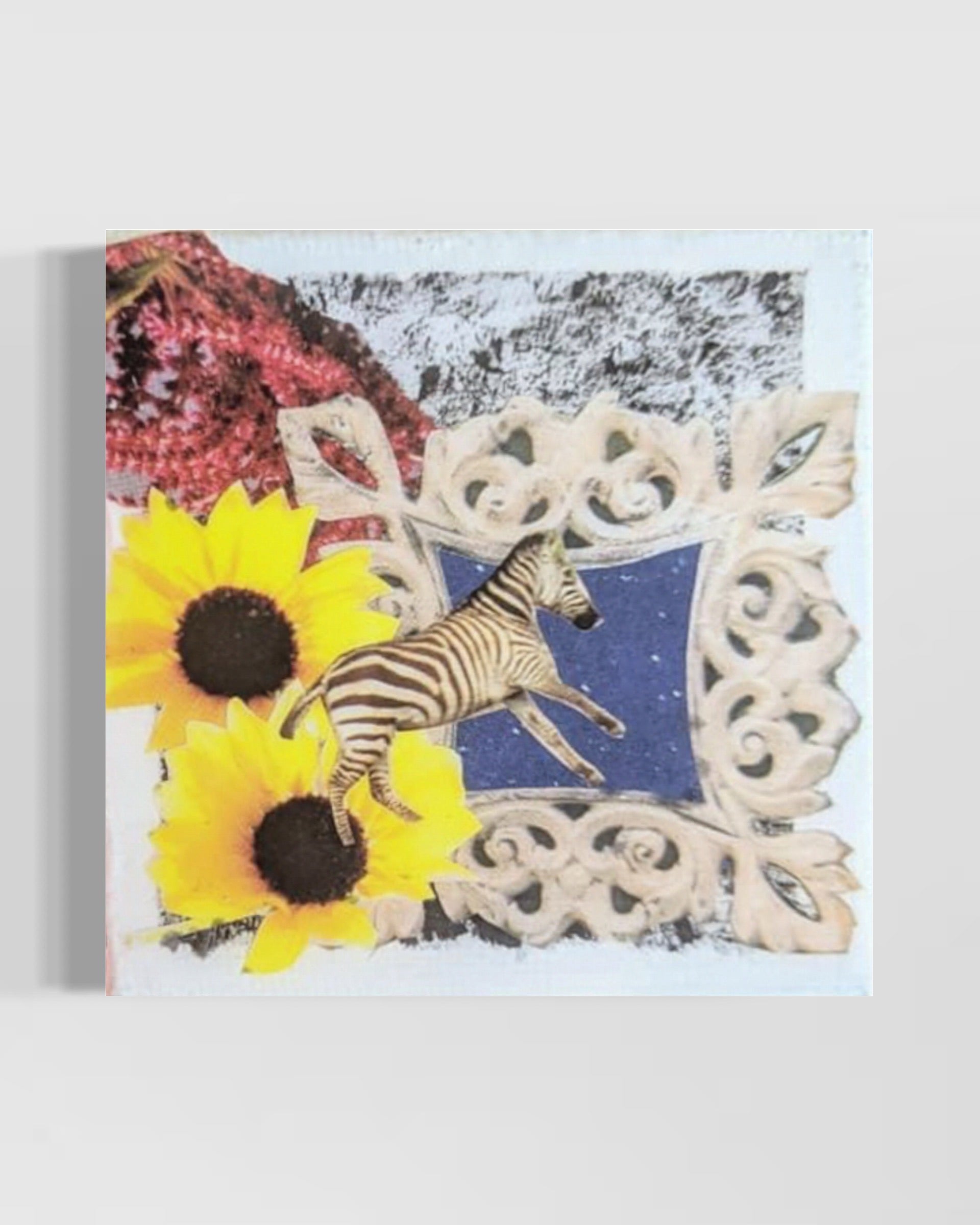 Zebra with Sunflowers