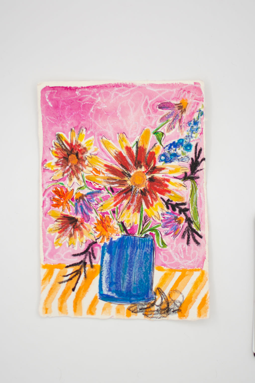 Flowers for Friends #35: Never Pick the Bluebonnets (Texas Homesick) | Original Mixed-Media Floral Painting