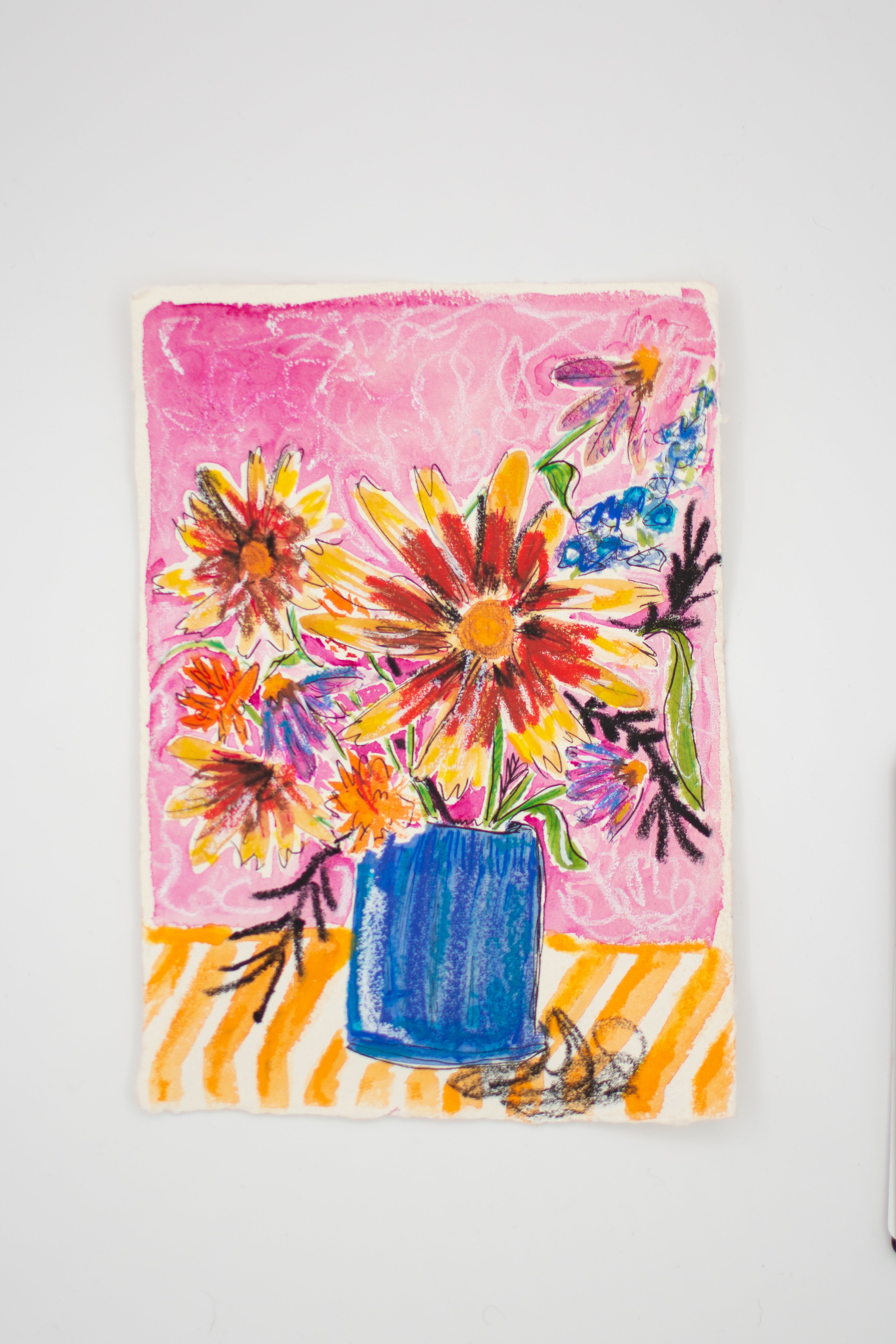 Flowers for Friends #35: Never Pick the Bluebonnets (Texas Homesick) | Original Mixed-Media Floral Painting