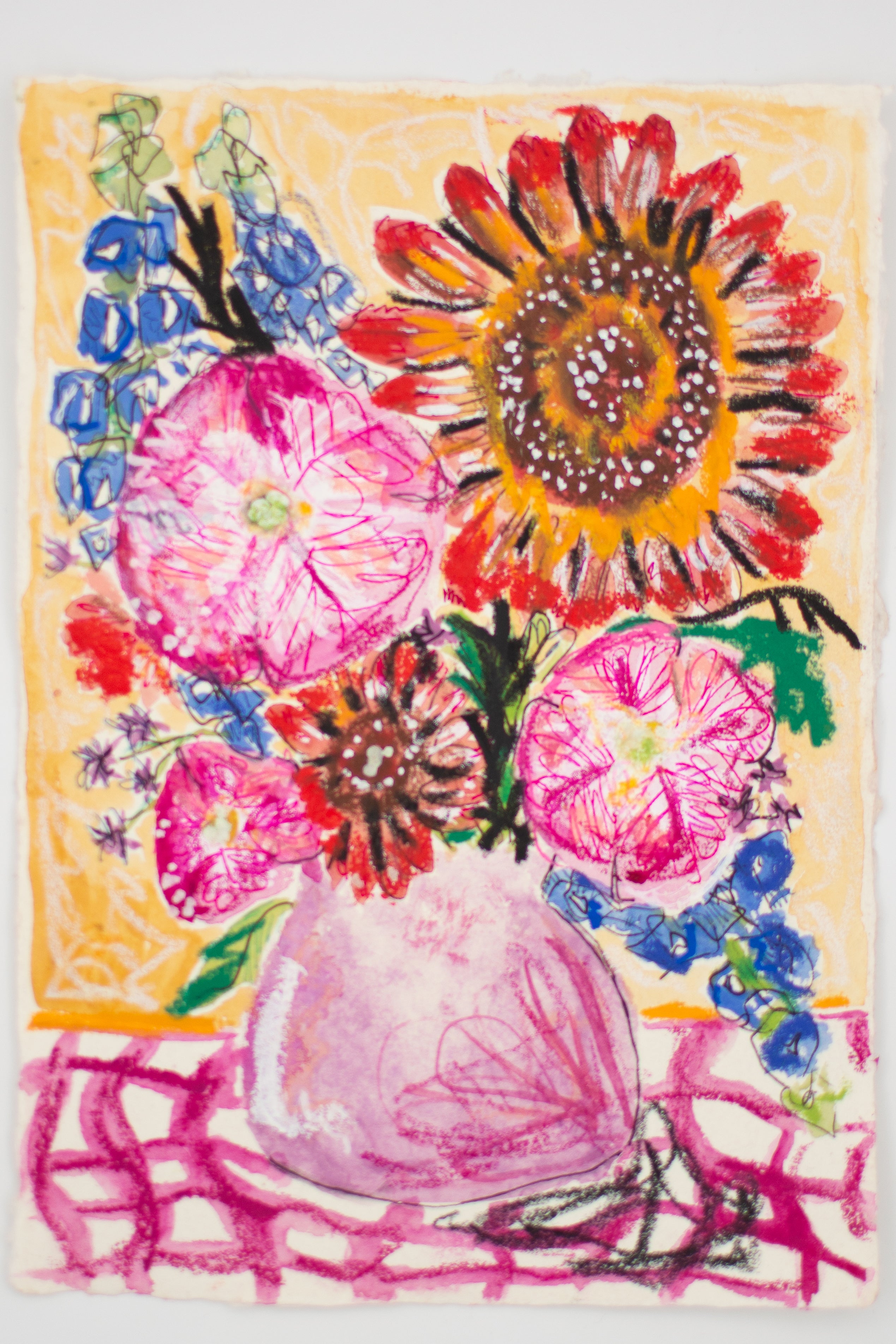 Flowers for Friends #31: I am The Princess, I am the Princess(Texas Homesick) | Original Mixed-Media Floral Painting