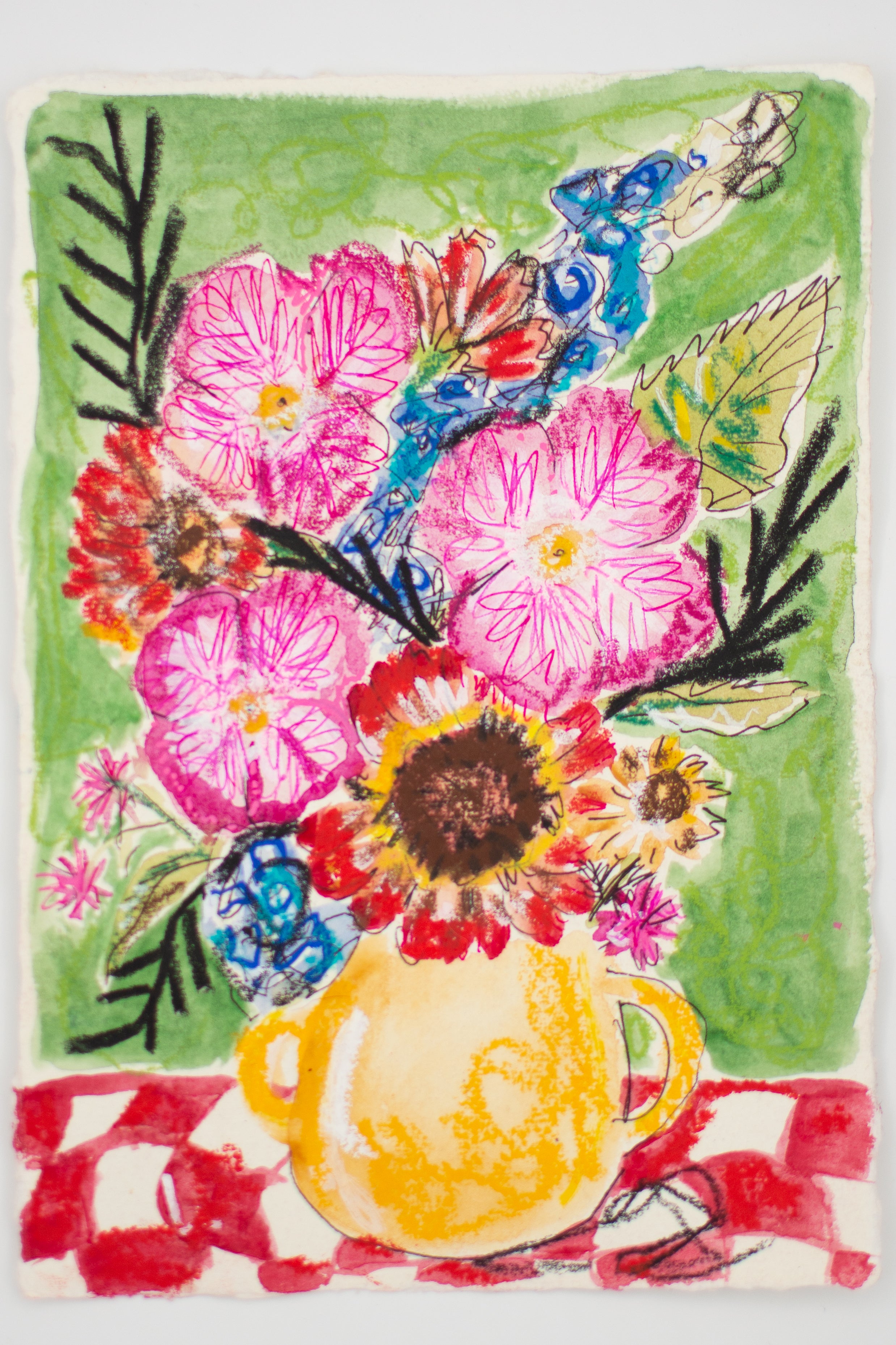 Flowers for Friends #33: Weekend at Dangerfield (Texas Homesick)| Original Mixed-Media Floral Painting
