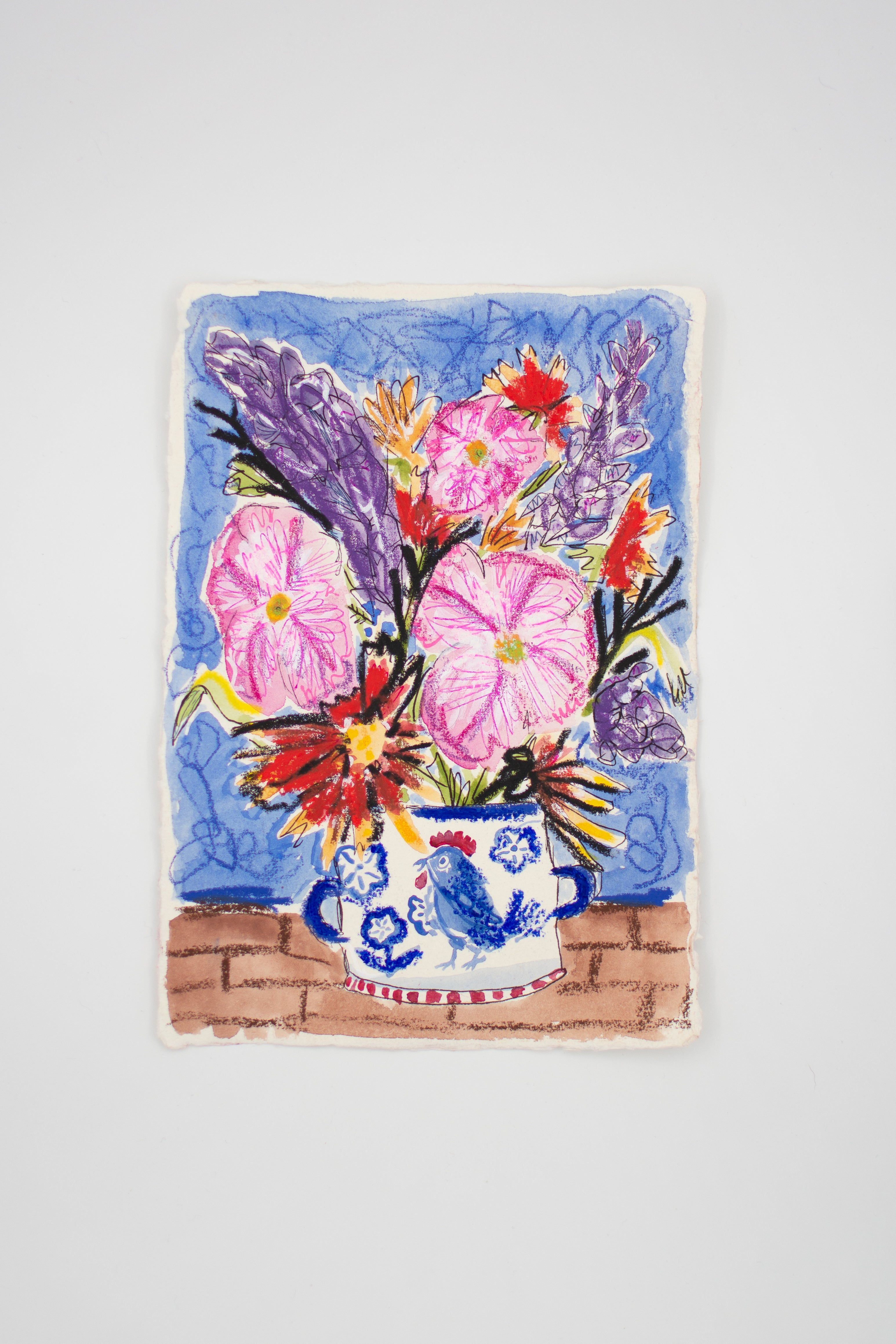 Flowers for Friends #32: Just like Grandma and Papa Used to Do It | Original Mixed-Media Floral Painting