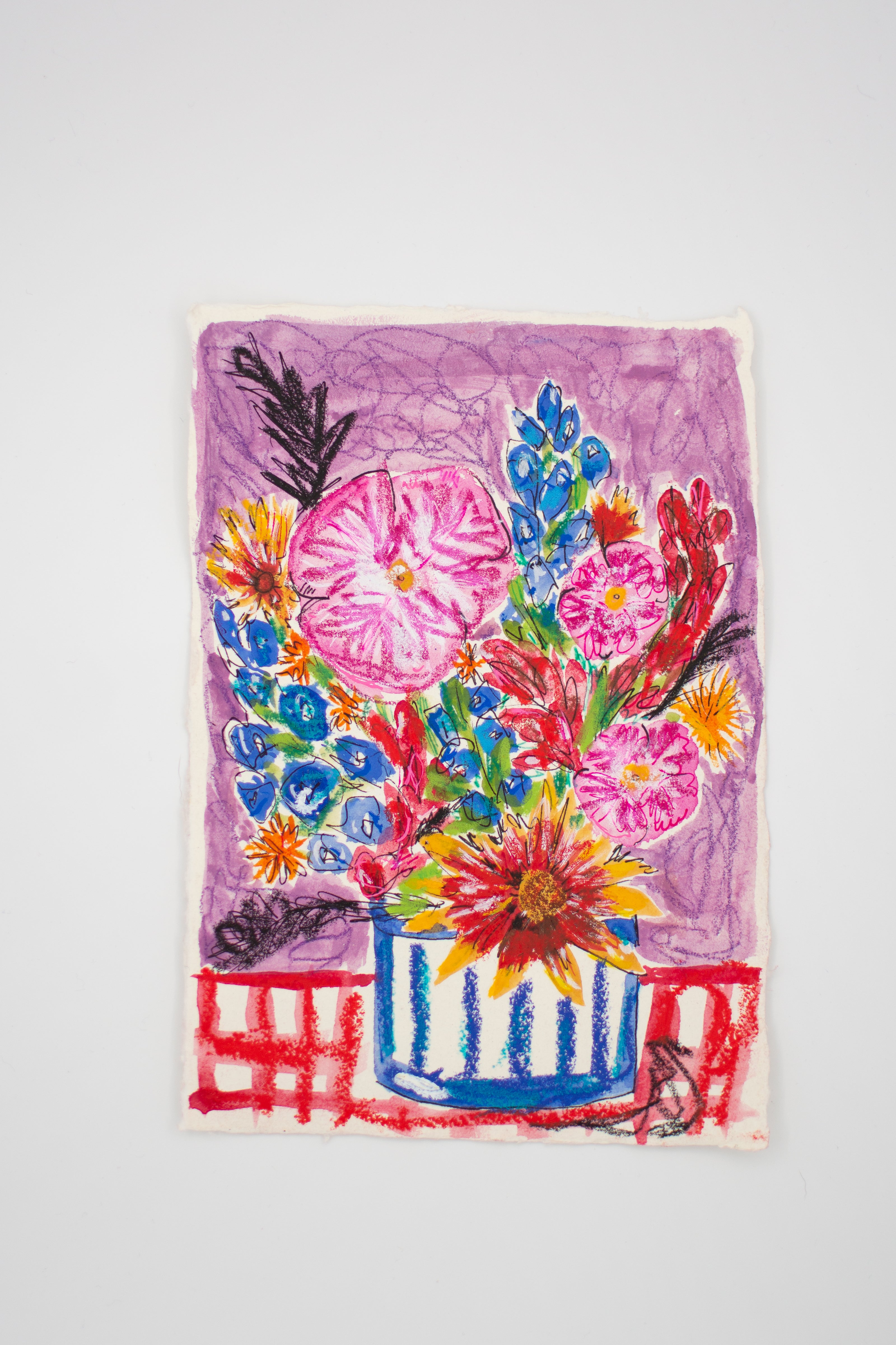 Flowers for Friends #34: Dancing Lessons with Daddy (Texas Homesick)| Original Mixed-Media Floral Painting