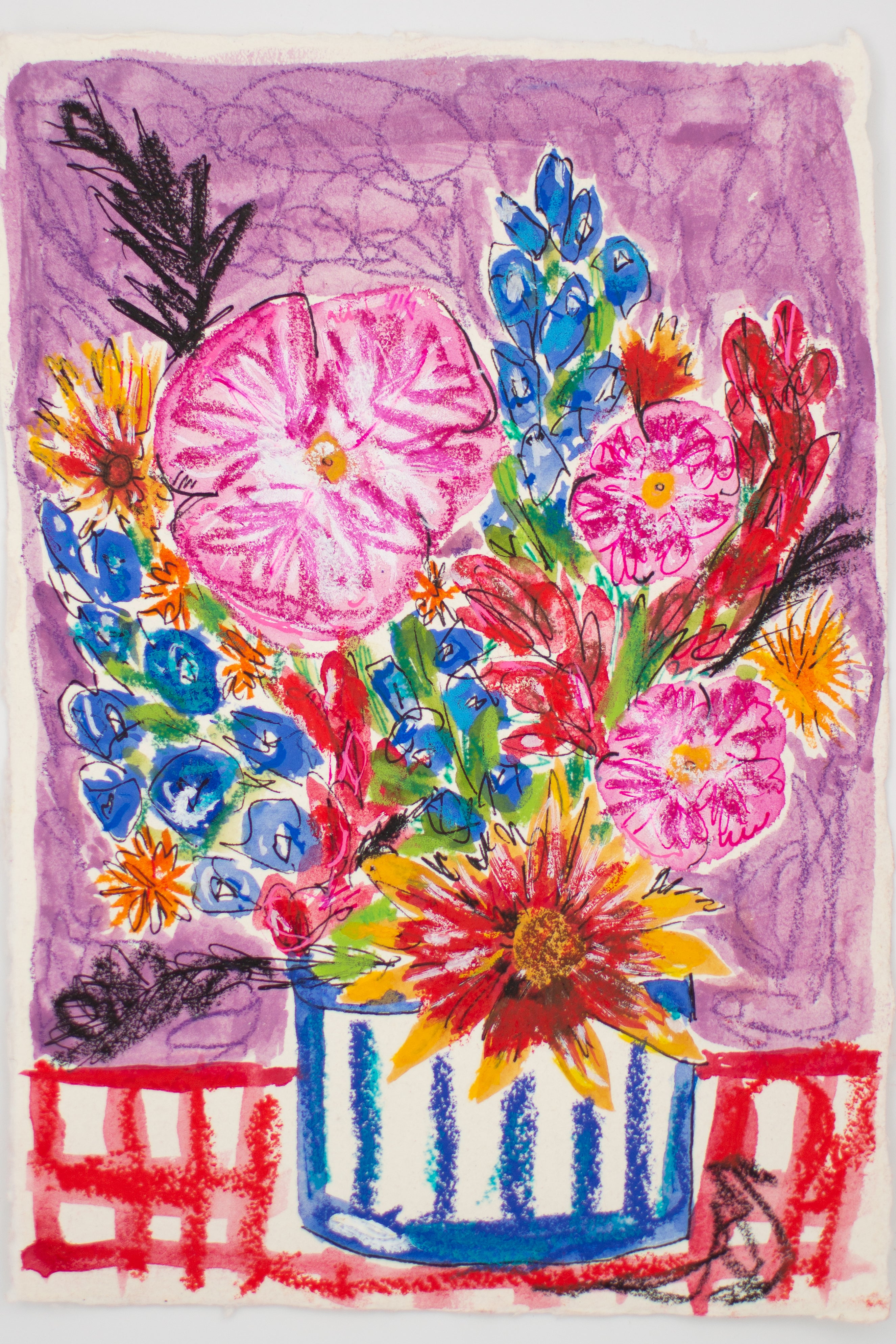 Flowers for Friends #34: Dancing Lessons with Daddy (Texas Homesick)| Original Mixed-Media Floral Painting