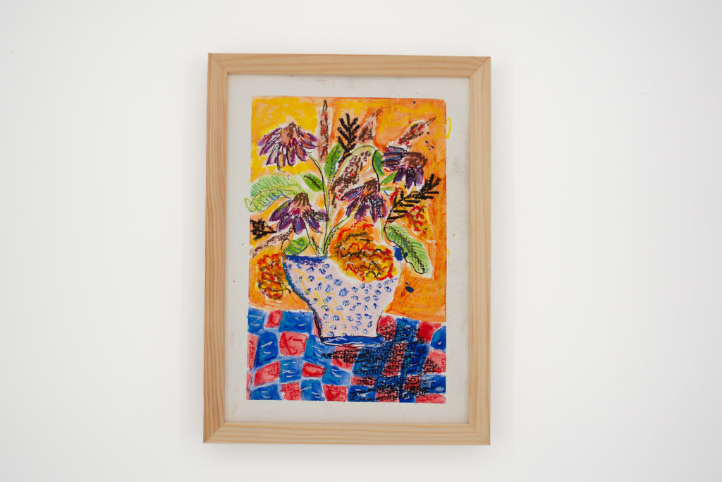 Flowers for Friends #1: David Painted Flowers and So Will I | Original Mixed-Media Floral Painting