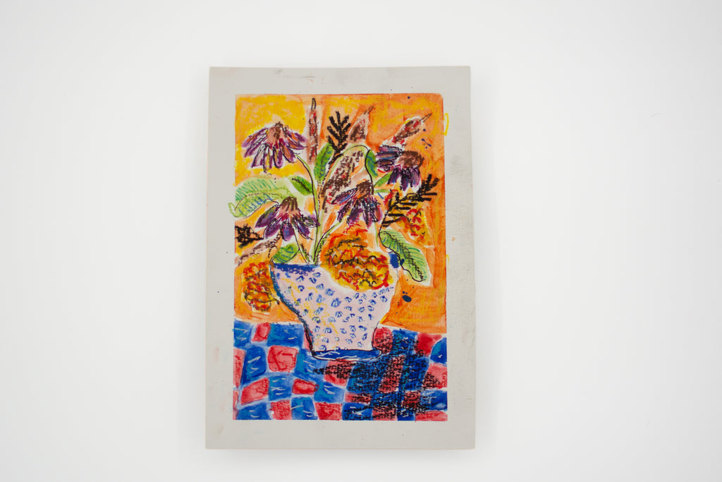 Flowers for Friends #1: David Painted Flowers and So Will I | Original Mixed-Media Floral Painting