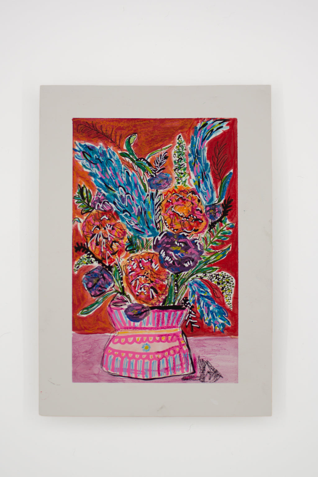 Flowers for Friends #8: Call Your Mom | Original Mixed-Media Floral Painting