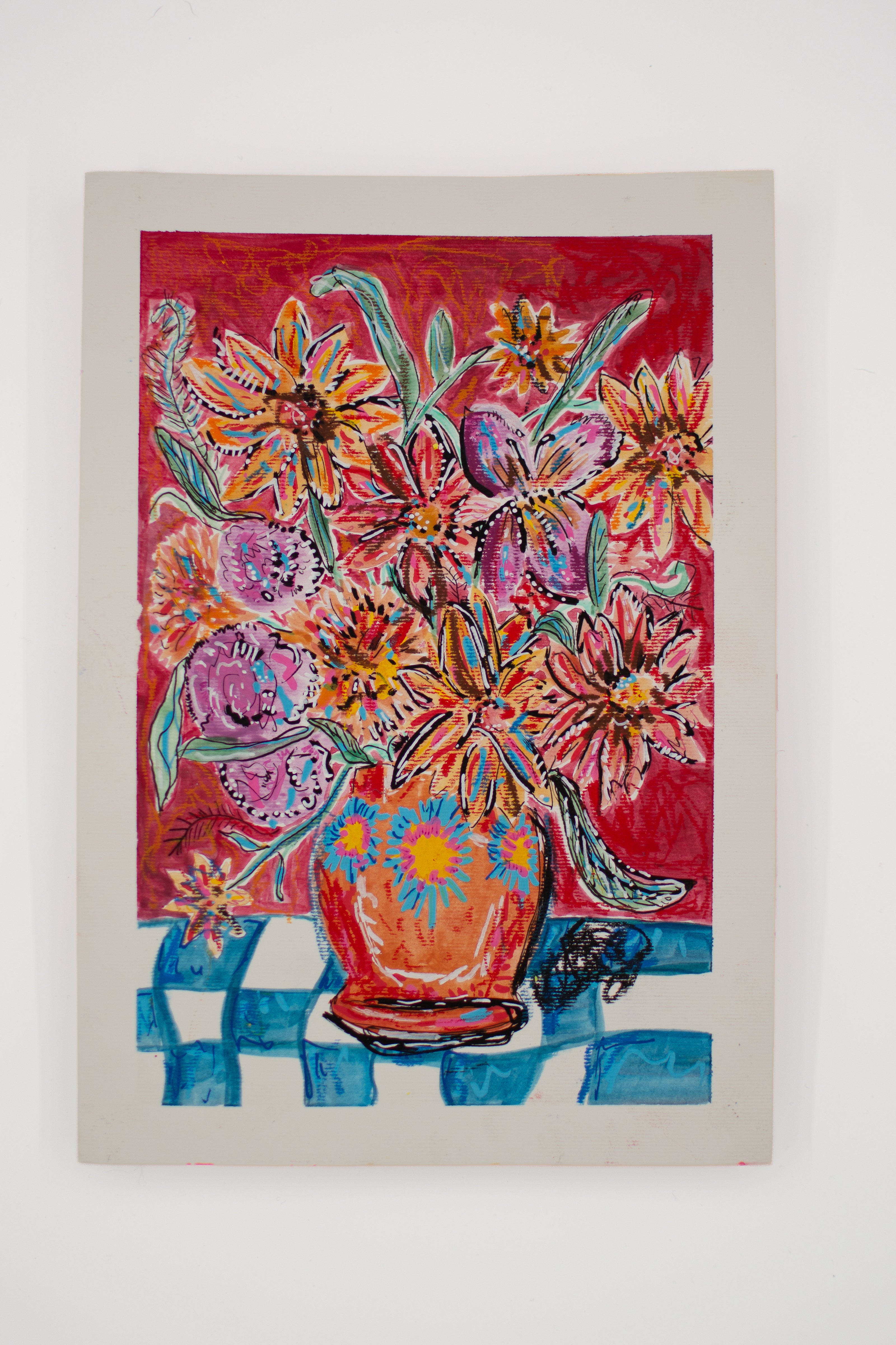 Flowers for Friends #11: Sunflowers Always Make Me Think of That Song | Original Mixed-Media Floral Painting