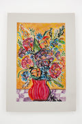 Flowers for Friends #12: All the Fans Are Blowing, and All the Windows Open | Original Mixed-Media Floral Painting