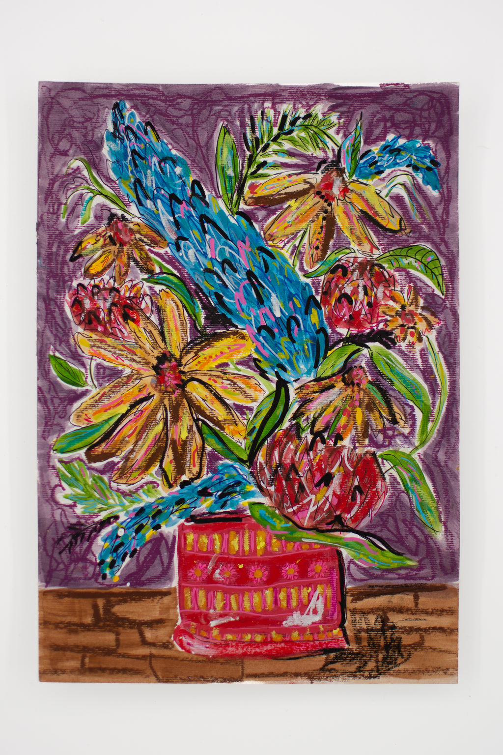 Flowers for Friends #10: Thank God Grandma is So Brave | Original Mixed-Media Floral Painting