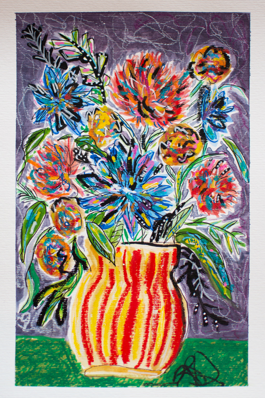 Flowers for Friends #14: I Dreamed Your House Was a Circus | Original Mixed-Media Floral Painting