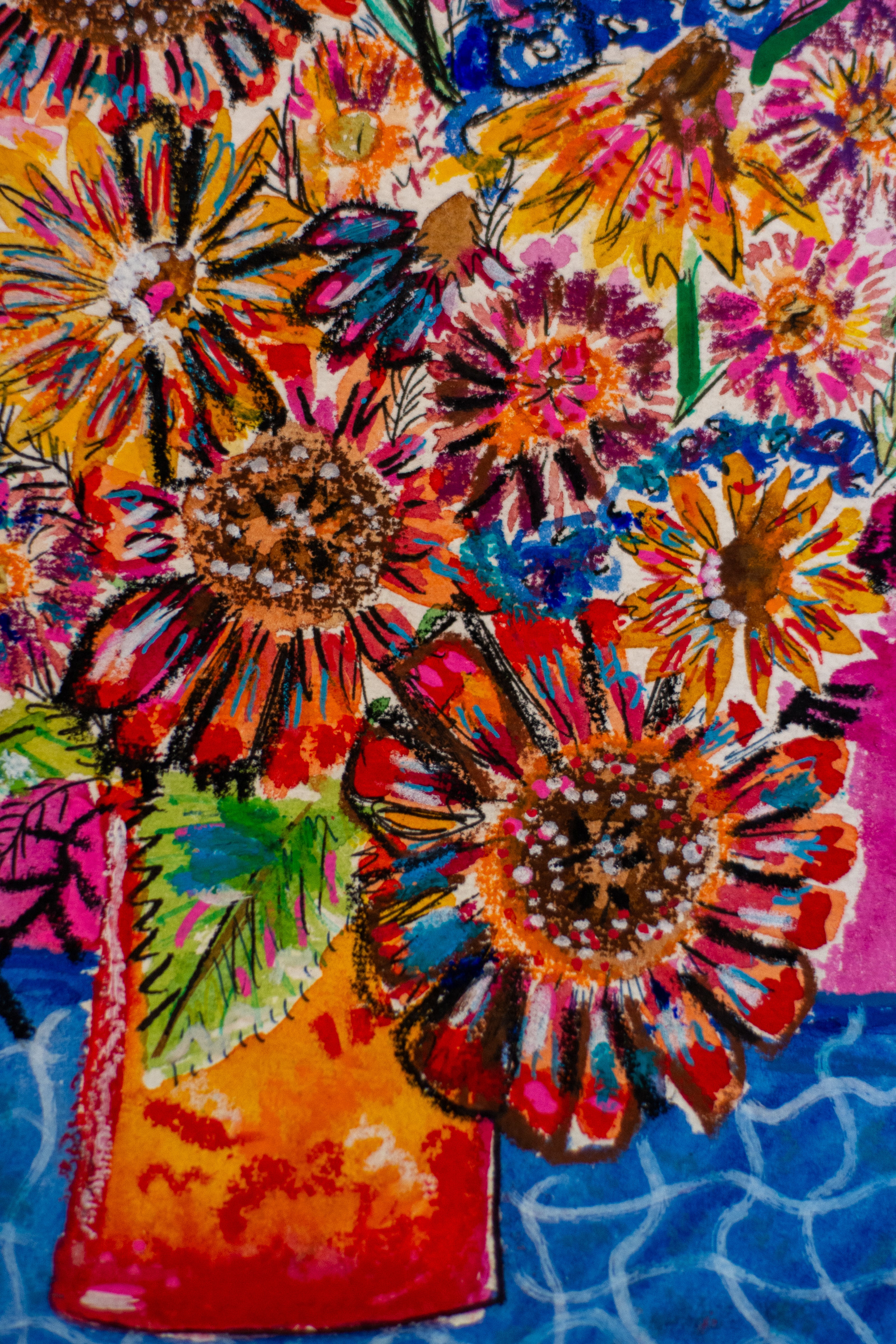 Flowers for Friends #41: Did you eat? (Ways to Say I Love You) | Original Mixed-Media Floral Painting
