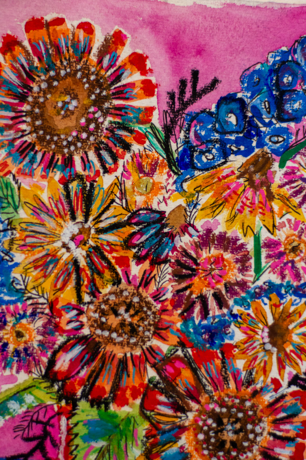 Flowers for Friends #41: Did you eat? (Ways to Say I Love You) | Original Mixed-Media Floral Painting