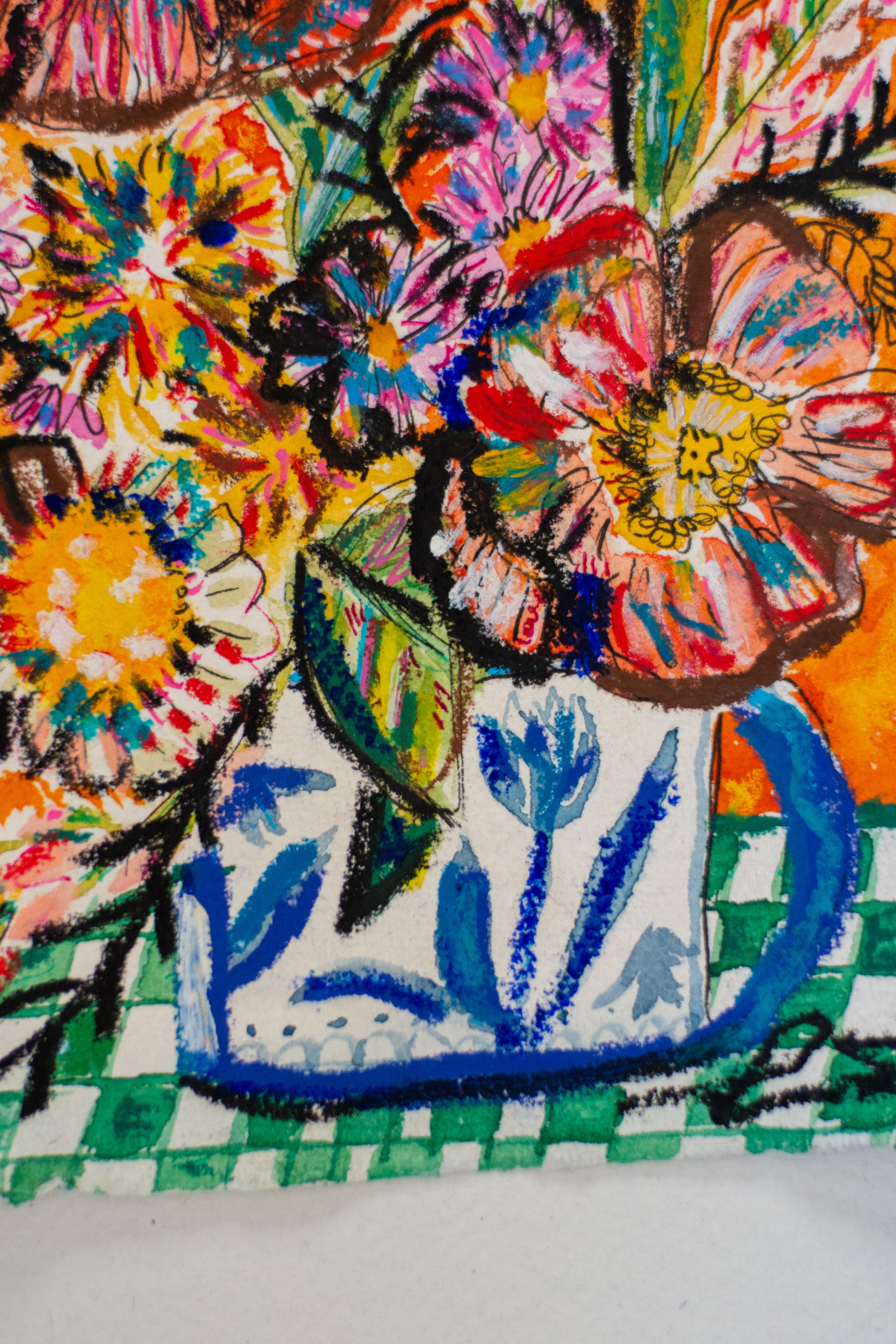 Flowers for Friends #37: Brought You a Coffee (Ways to Say I Love You) | Original Mixed-Media Floral Painting