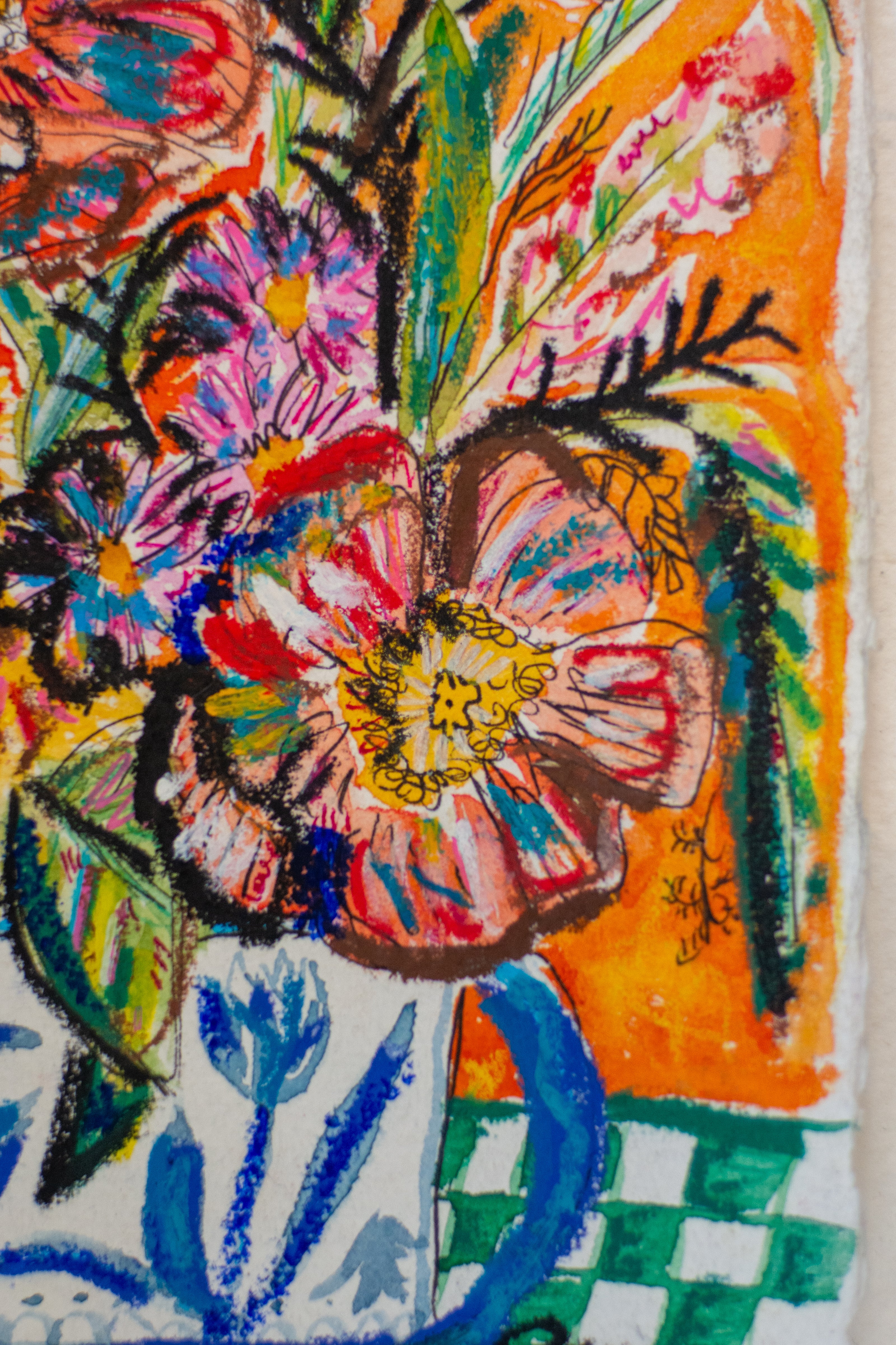 Flowers for Friends #37: Brought You a Coffee (Ways to Say I Love You) | Original Mixed-Media Floral Painting