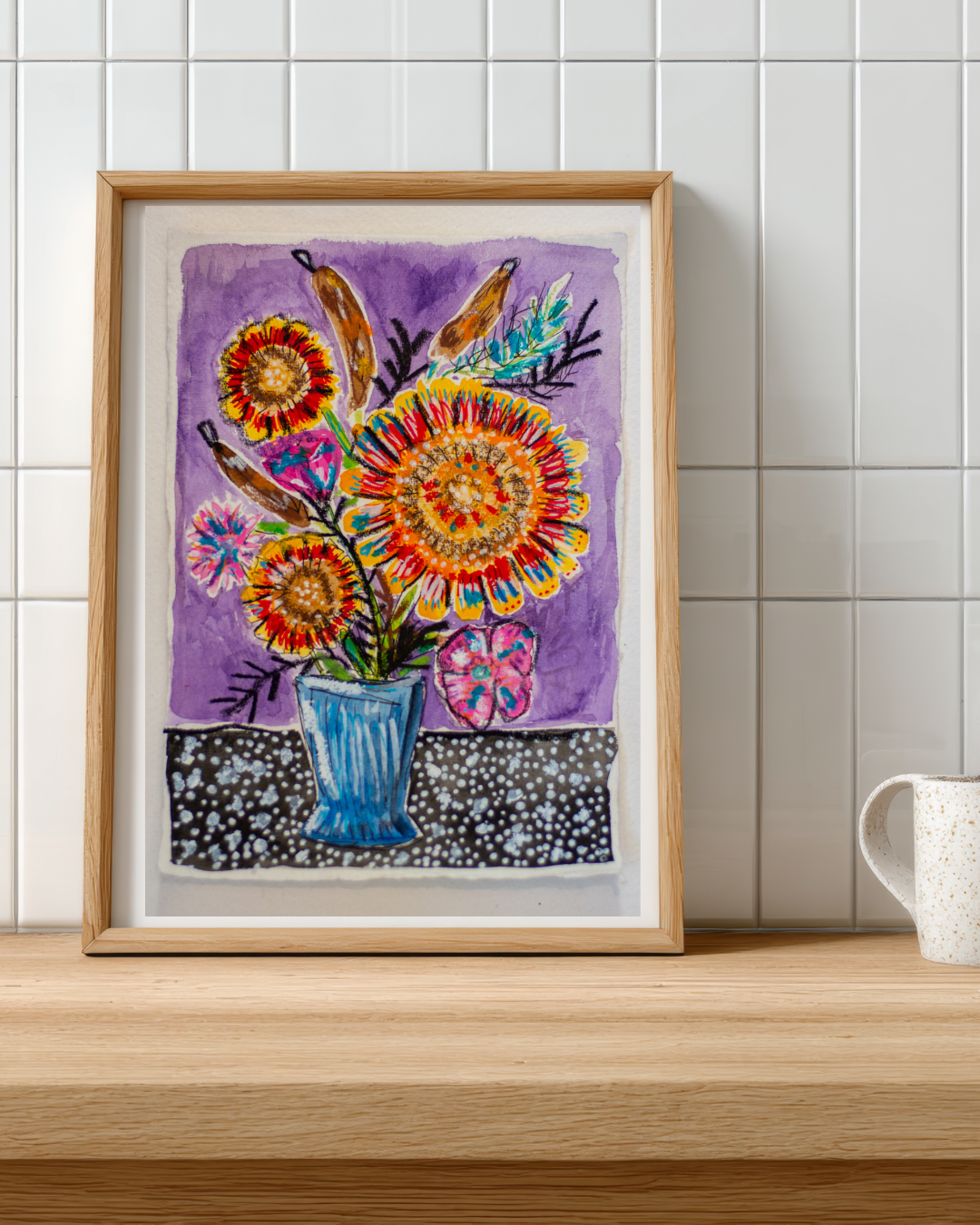 Flowers for Friends #40: Here's a Glass of Water (Ways to Say I Love You) | Original Mixed-Media Floral Painting