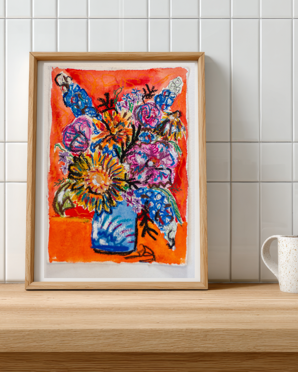 Flowers for Friends #36: I called Your Mom (Ways to Say I Love You) | Original Mixed-Media Floral Painting