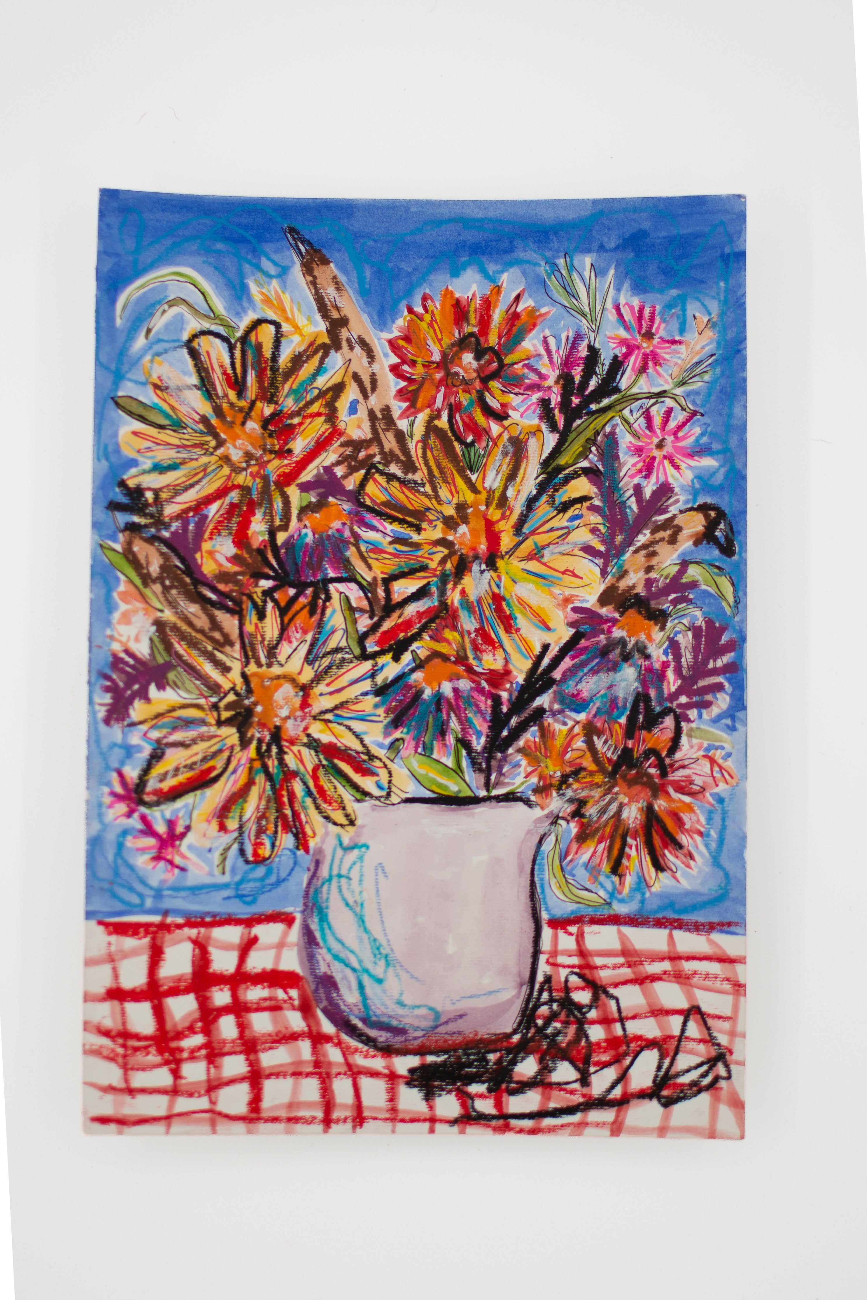 Flowers for Friends #19: I Really Only Knew About the Pool | Original Mixed-Media Floral Painting