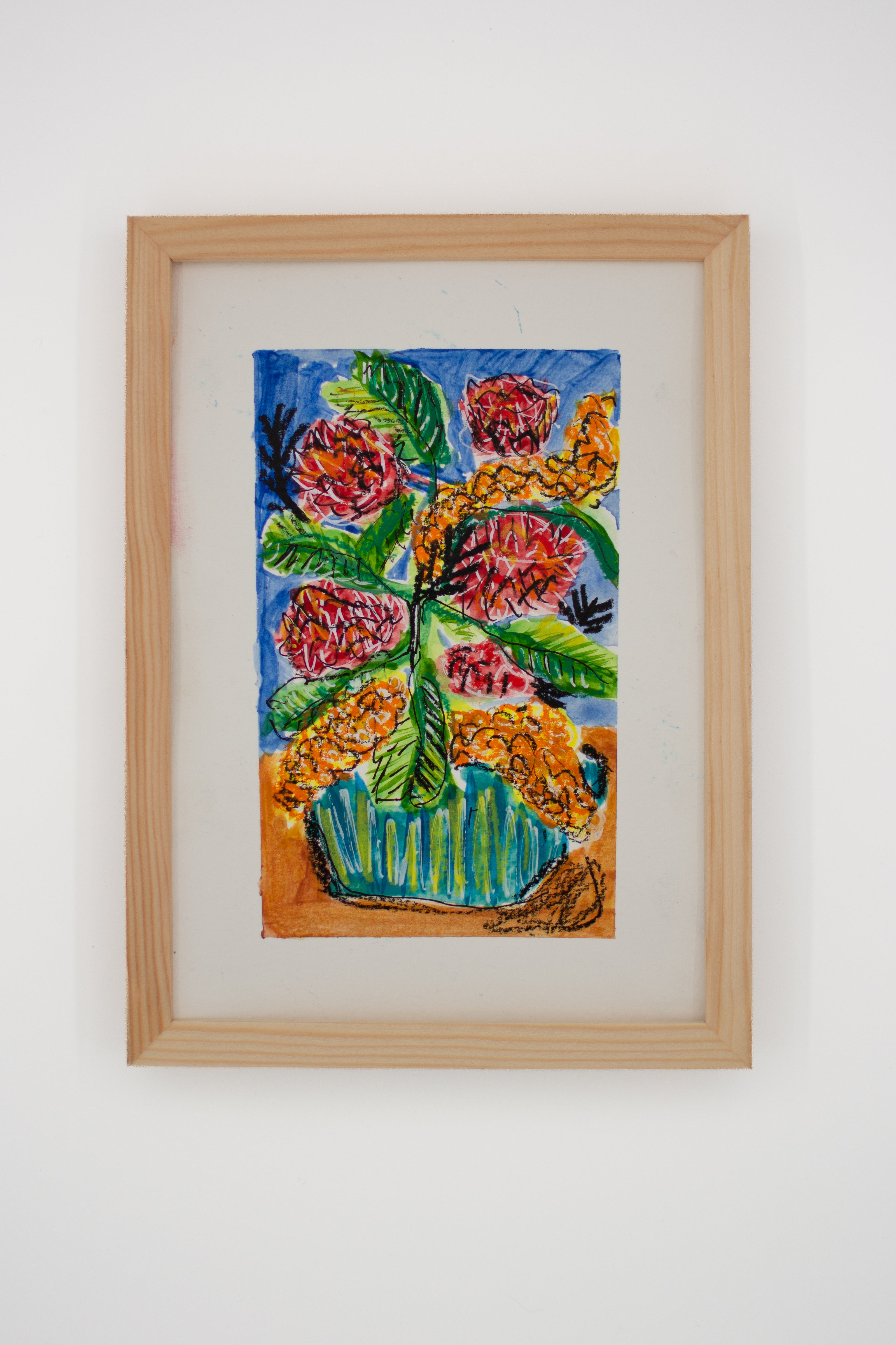 Flowers for Friends #2: My Lucky Number is Fourteen | Original Mixed-Media Floral Painting