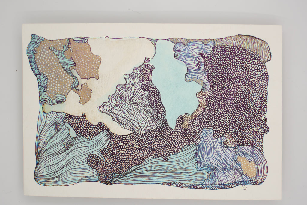 Ocean Wash & Lines: Reach Out and Grab It | Original Watercolour & Ink Painting