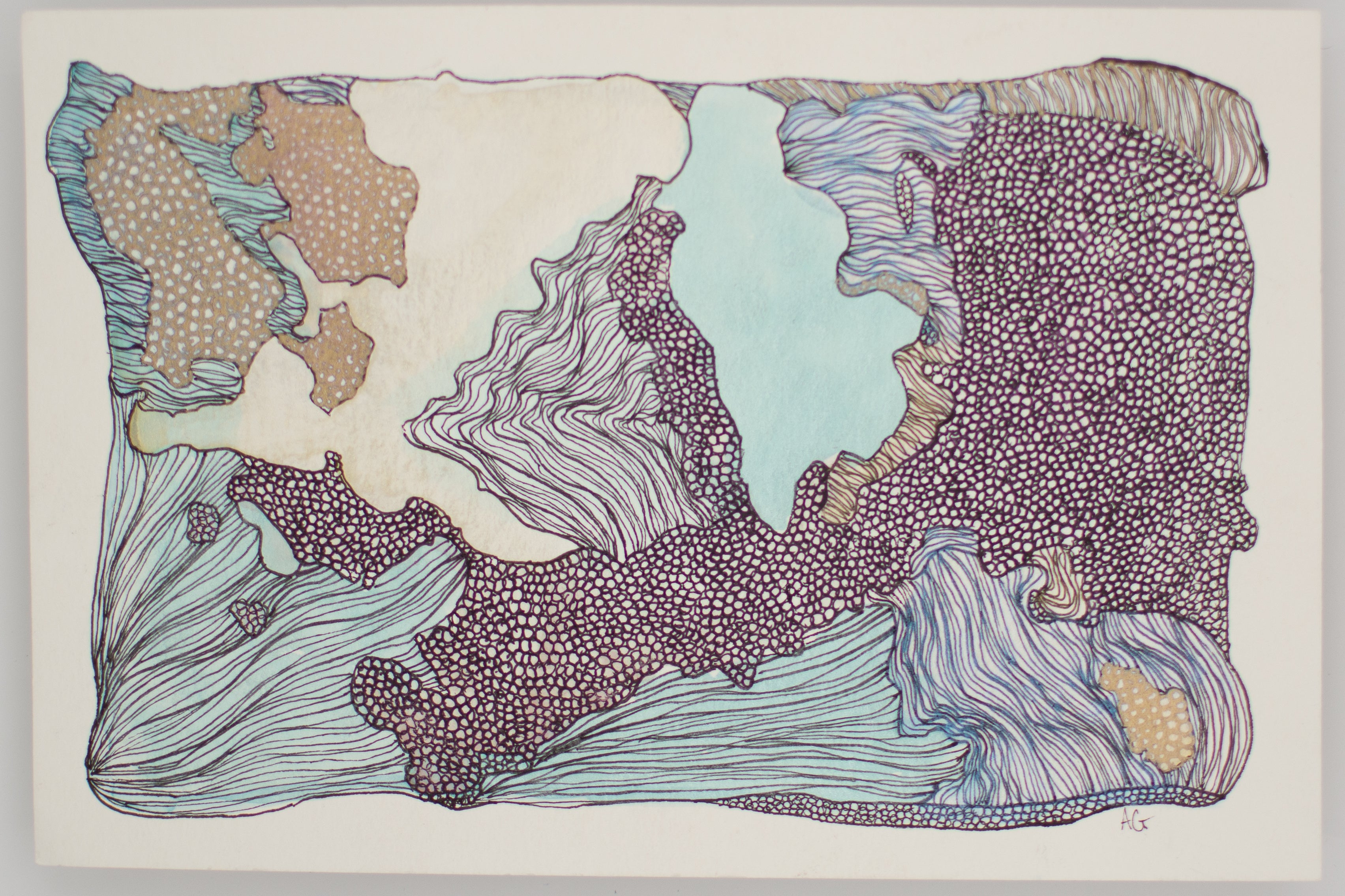 Ocean Wash & Lines: Reach Out and Grab It | Original Watercolour & Ink Painting
