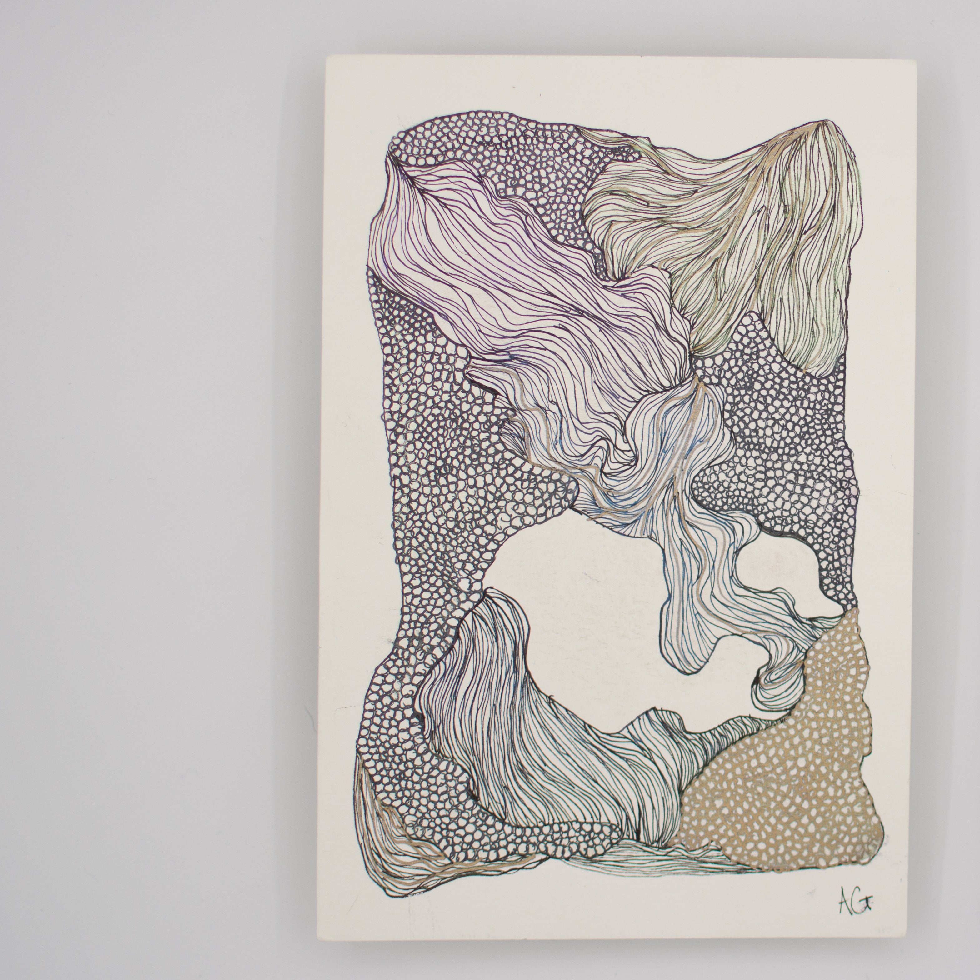 Ocean Wash & Lines: Sisters | Original Mixed-Media Painting