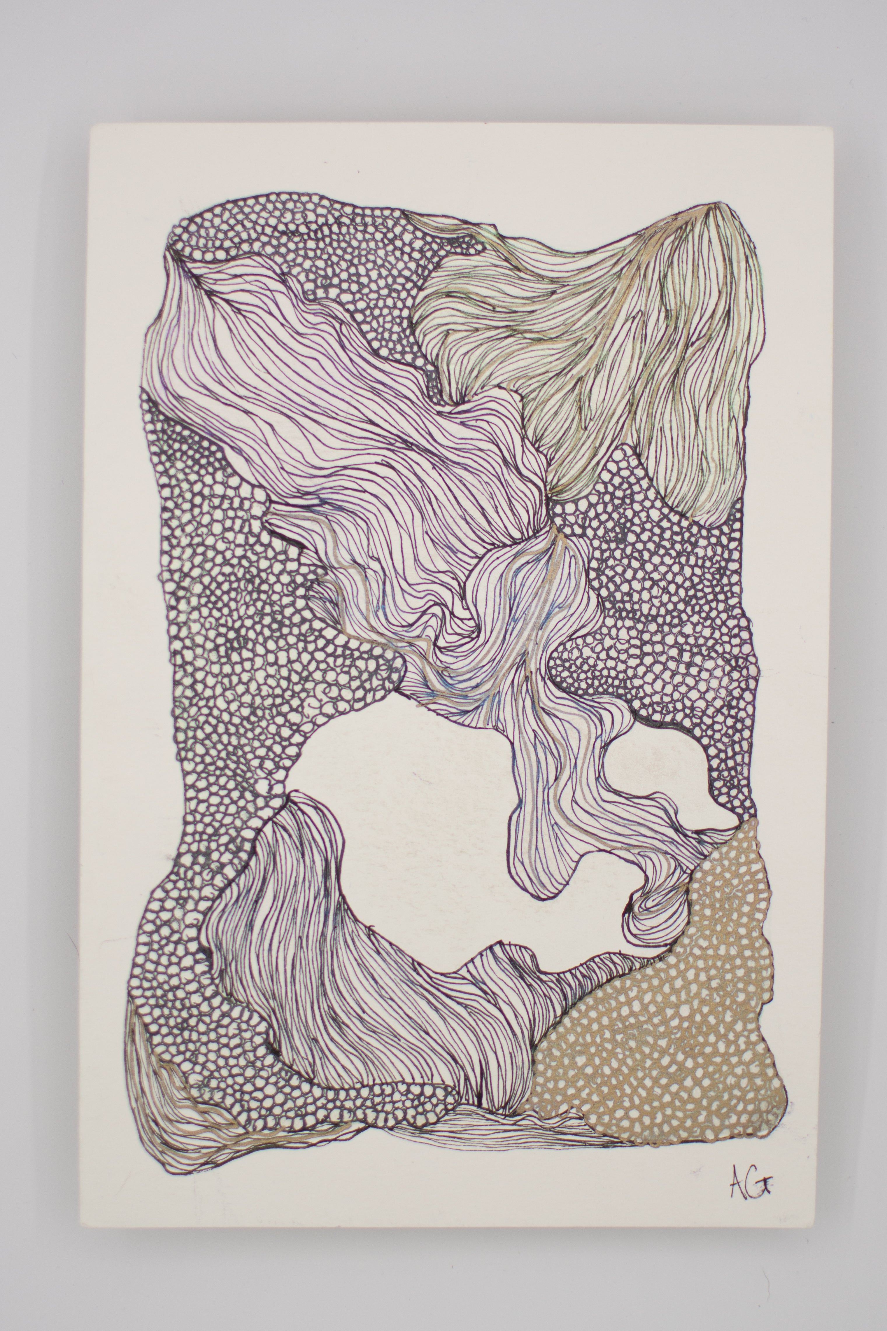 Ocean Wash & Lines: Sisters | Original Mixed-Media Painting