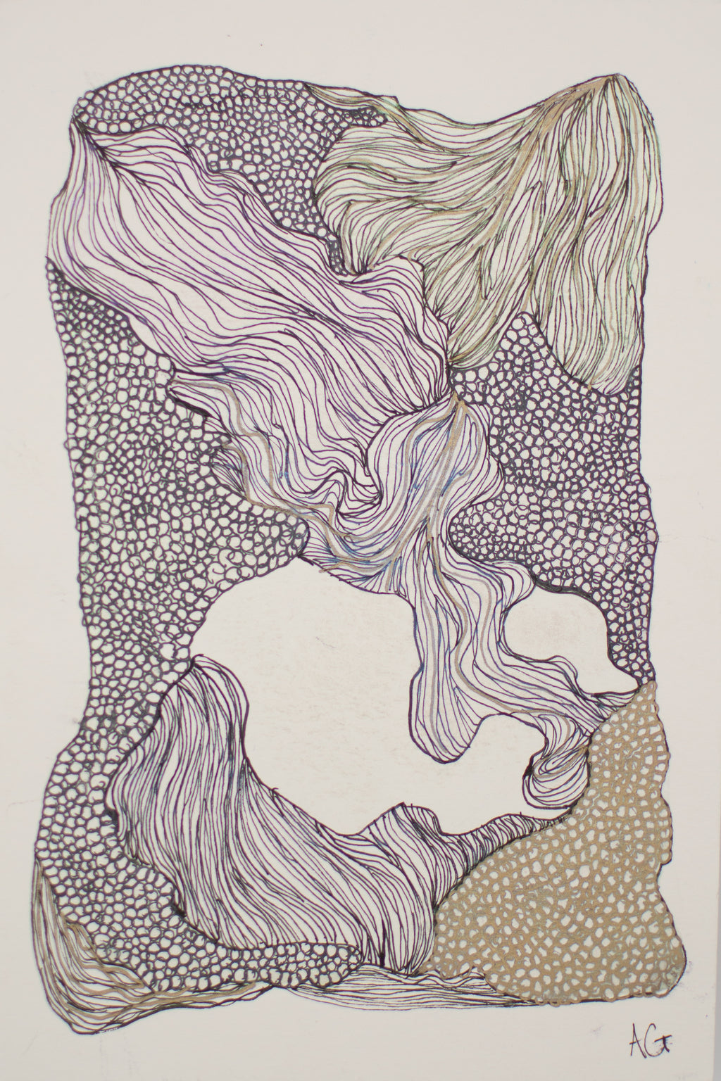 Ocean Wash & Lines: Sisters | Original Mixed-Media Painting