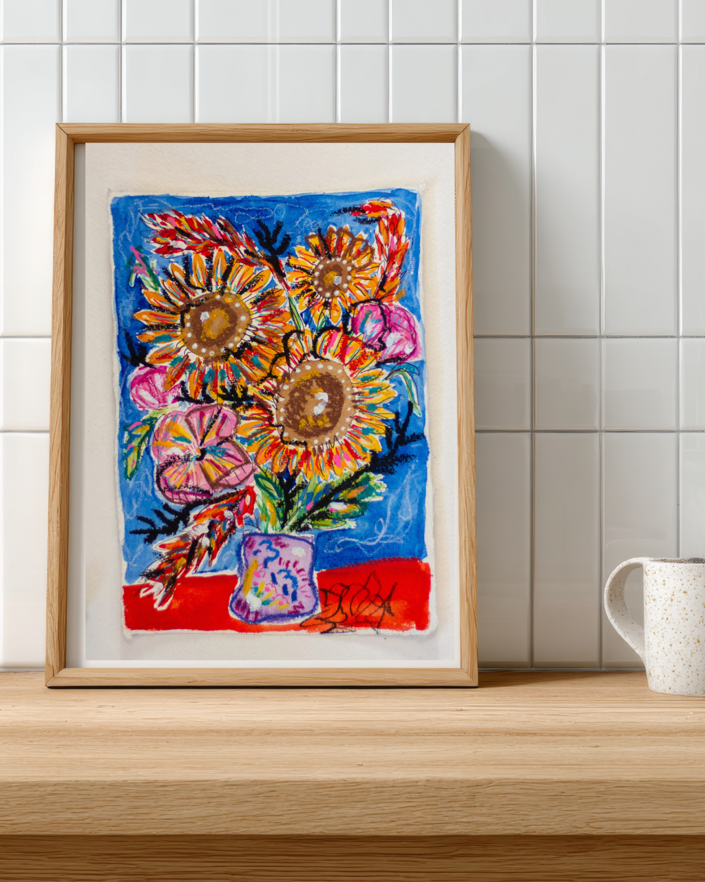 Flowers for Friends #39: Text Me When You Get Home (Ways to Say I Love You) | Original Mixed-Media Floral Painting