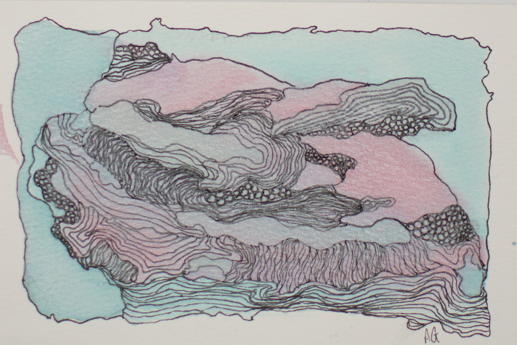 Ocean Wash & Lines: Ocean Jubilee | Original Watercolour & Ink Painting
