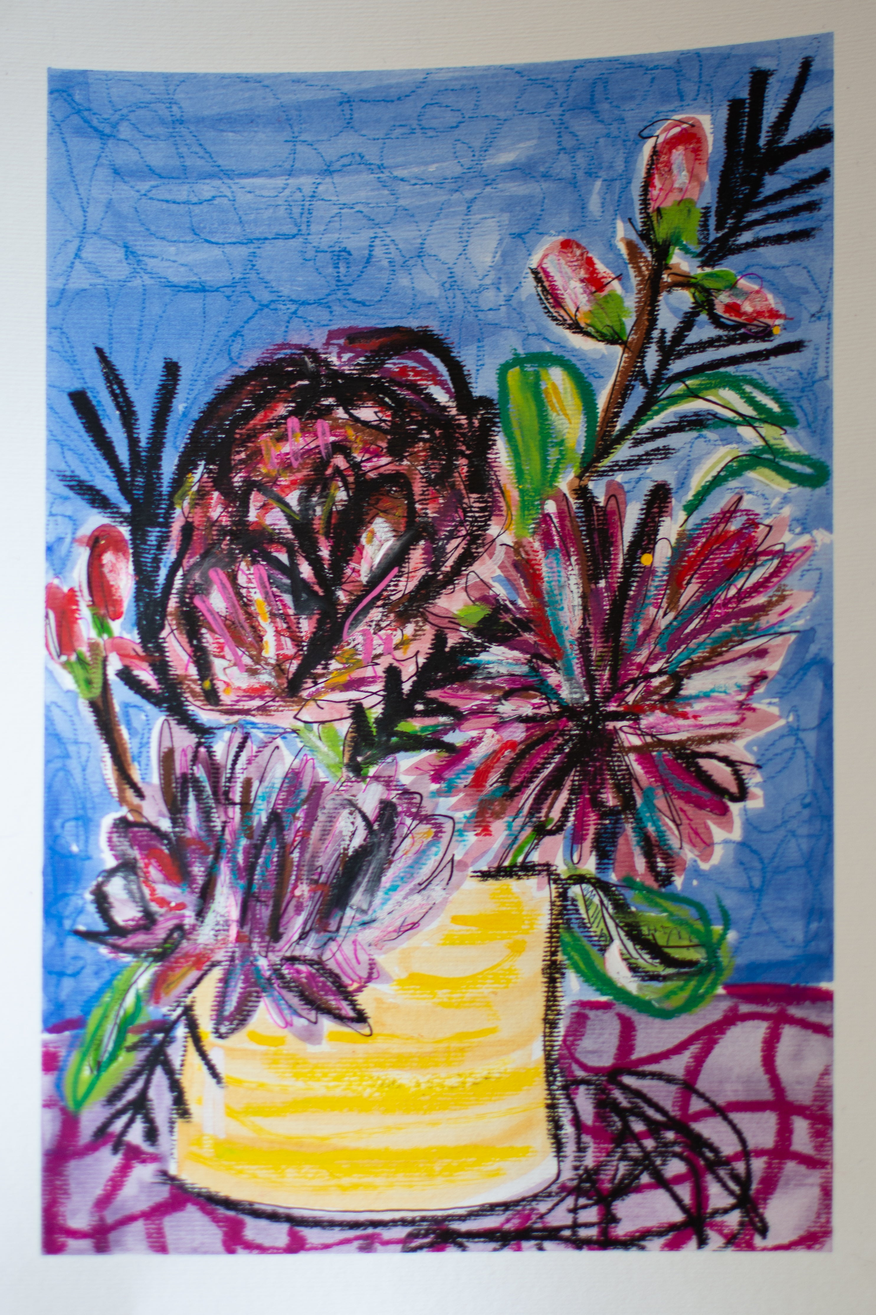 Flowers for Friends #22: You're Clever and Everyone Likes You | Original Mixed-Media Floral Painting