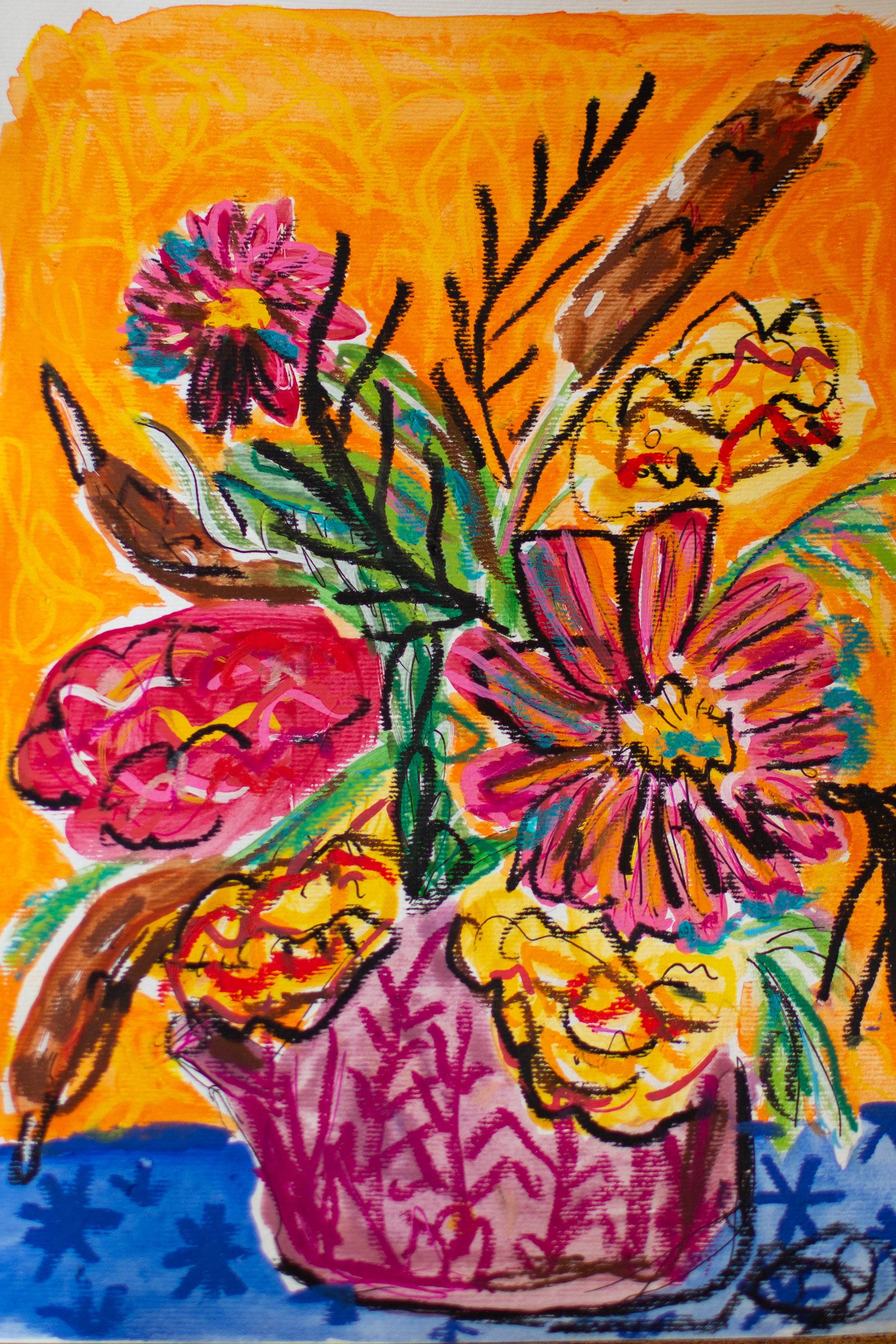 Flowers for Friends #27: You're Kind and Everyone Likes You | Original Mixed-Media Floral Painting