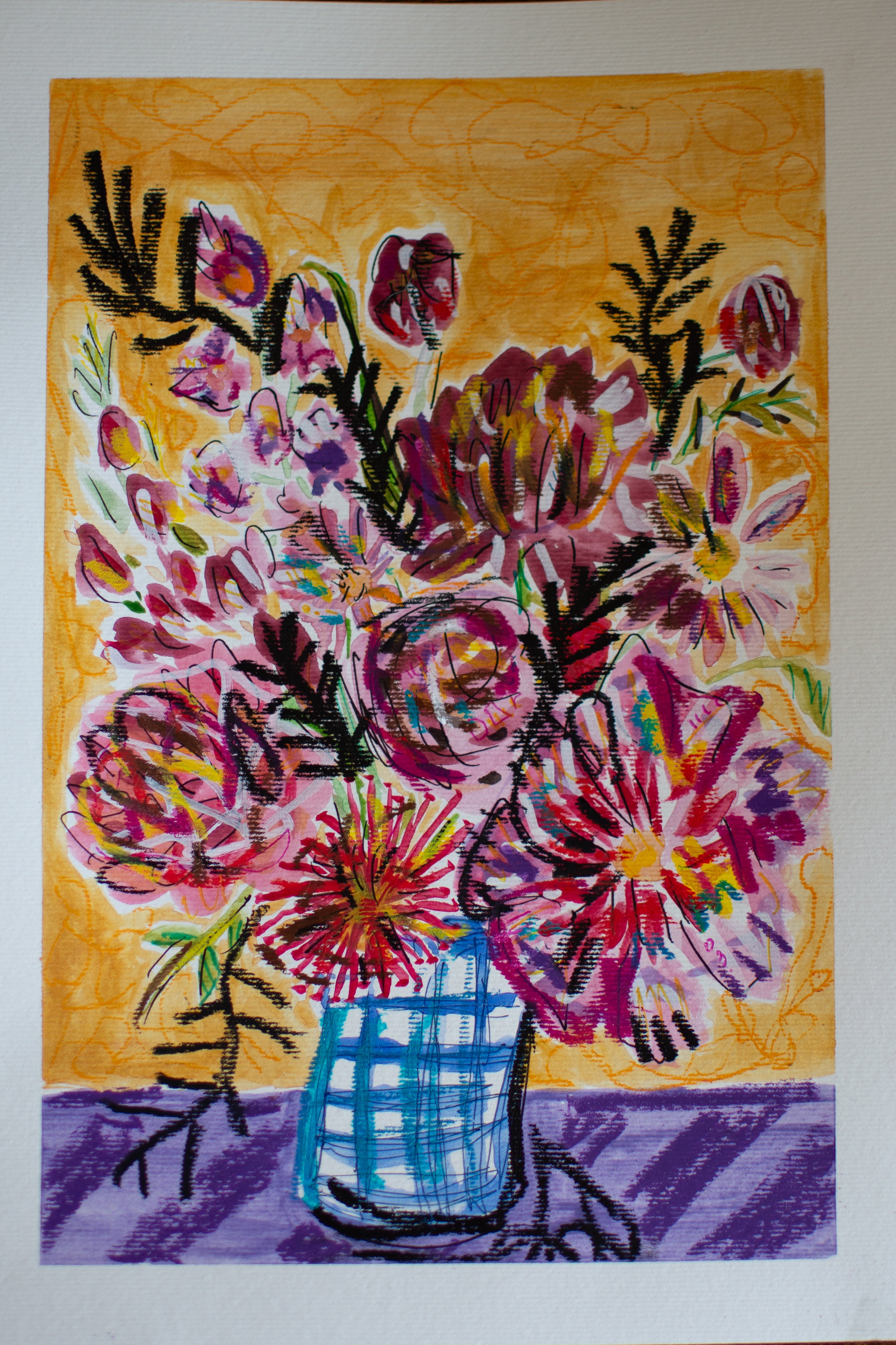Flowers for Friends #26: You're Smart and Everyone Likes You | Original Mixed-Media Floral Painting